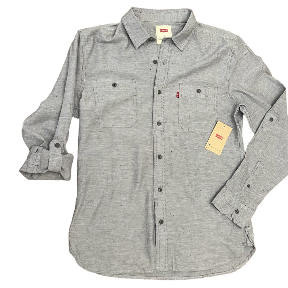 LEVI’S MEN’S BUTTON DOWN SHIRT | M | GRAY | NWT